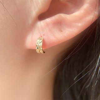 Textured Sterling Silver Hoop Earring