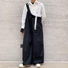 Wide Leg Asymmetric Jumper Pants Black - One Size
