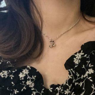 Cherry Pendant Sterling Silver Necklace Silver - One Size