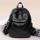 Faux Leather Backpack Black - 20inch