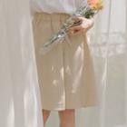 A-line Linen Skirt Khaki - One Size