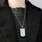 Stainless Steel Tag Pendant Necklace