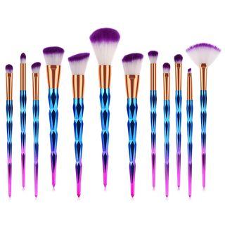 Set Of 12: Gradient Handle Makeup Brush 005 - 12 Pcs - One Size
