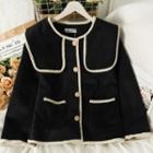 Contrasted Sailor-collar Wool Jacket
