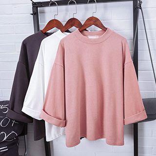 3/4 Sleeve Plain Pullover