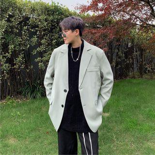 Long-sleeve Single Breasted Plain Blazer