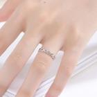 Cut-out Heart Open Ring White - One Size