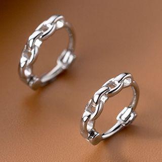 Hoop Drop Earring 1 Pair - Silver - One Size