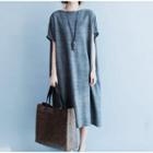 Ruched Midi T-shirt Dress
