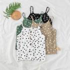 Dot Print Button Camisole Top