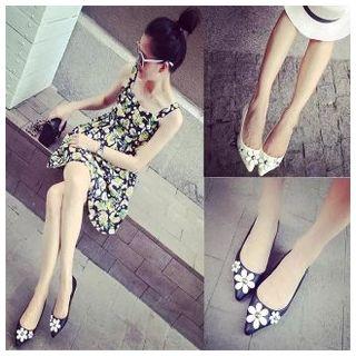 Floral Applique Pointy Flats
