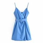 Spaghetti Strap Tie Waist Mini A-line Dress