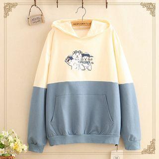 Printed Color-block Hoodie (various)