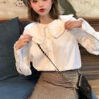 Ruffle Trim Peter-pan-collar Shirt