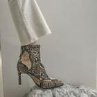 Stiletto Pointy Python Ankle Boots