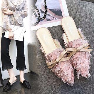 Ribbon Accent Flat Mules
