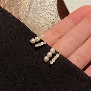 Faux Pearl Cuff Earring 1 Pc - Gold - One Size