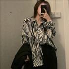 Zebra Print Shirt Zebra Print - Black & White - One Size