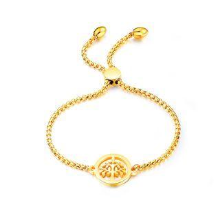 Fashion And Elegant Plated Gold Tree Of Life Round 316l Stainless Steel Bracelet Golden - One Size