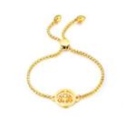 Fashion And Elegant Plated Gold Tree Of Life Round 316l Stainless Steel Bracelet Golden - One Size