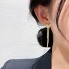 Heart Alloy Fringed Earring 1 Piece - S925 Silver - Gold - One Size