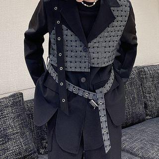 Braid Panel Single Breasted Blazer