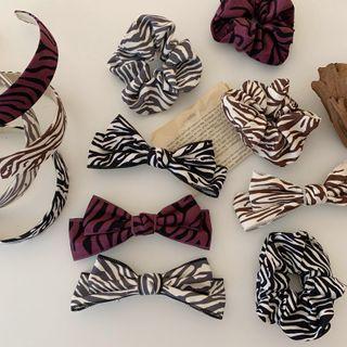Zebra Print Fabric Bow Headband
