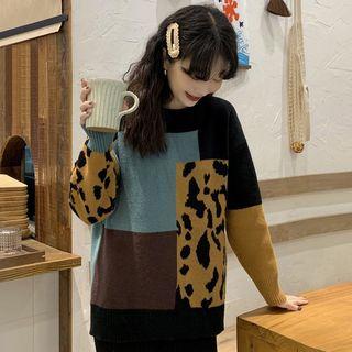 Leopard Print Sweater / Midi Skirt