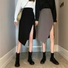 Asymmetric Straight-fit Skirt