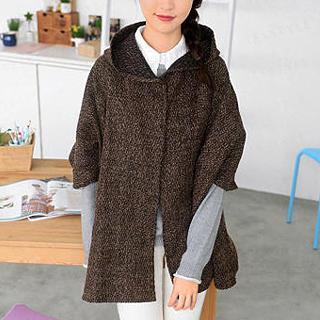 Hooded Tweed Poncho
