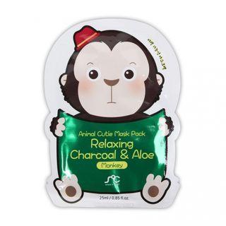 Rainbow Beauty - Soc Animal Cuite Mask Pack Relaxing Charcoal & Aloe (monkey) 1pc