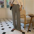 Striped Wide-leg Pants Stripes - Black & White - One Size