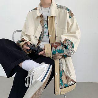 Print Panel Button-up Jacket