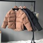 Stand Collar Zipped Padded Jacket