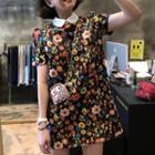 Short-sleeve Floral Mini Dress Floral - Multicolor - One Size