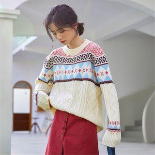 Crewneck Geometric Sweater
