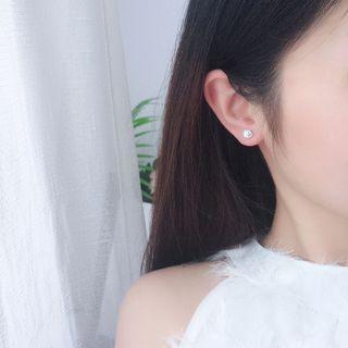 Asymmetric Stud Earring 1 Pair - Silver - One Size