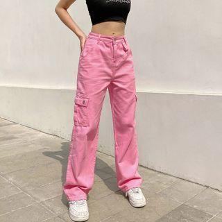 Side Pocket Detailed Straight Leg Pants