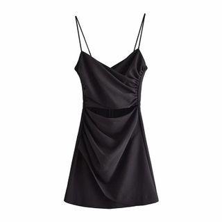 Spaghetti Strap Cut-out Mini A-line Dress