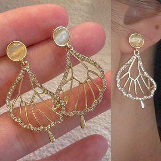 Wing Drop Earring 1 Pair - 1560a - Gold - One Size