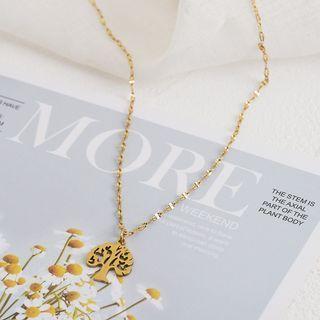 Tree Pendant Chain Necklace Gold - One Size