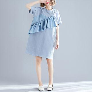 Short-sleeve Ruffled T-shirt Dress