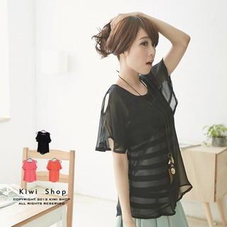 Off-shoulder Chiffon Top