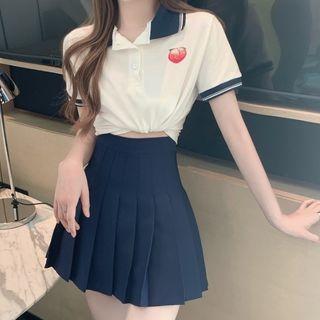 Short-sleeve Print Polo Shirt / Skirt
