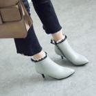 Frill Trim Heel Ankle Boots