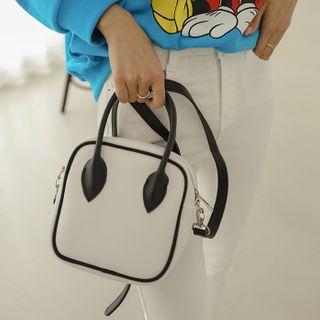 Contrast-piping Crossbody Bag