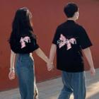 Set Of 2: Couple Matching Lettering T-shirt
