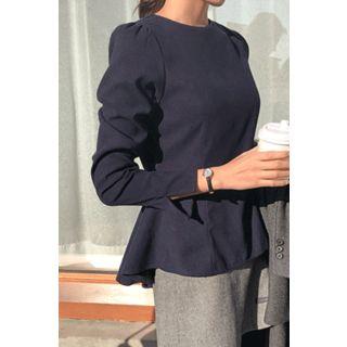 Ruffle-back Peplum Blouse