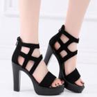 Platform High-top Cutout High Heel Sandals