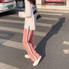 Stripe-side Wide Leg Pants